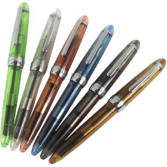 Jinhao 992 Fountain Pen Set, Student 6 Color Pen Set, Silver Clip, Solid Colors(Black, Blue, Green, Grey, Red, White)