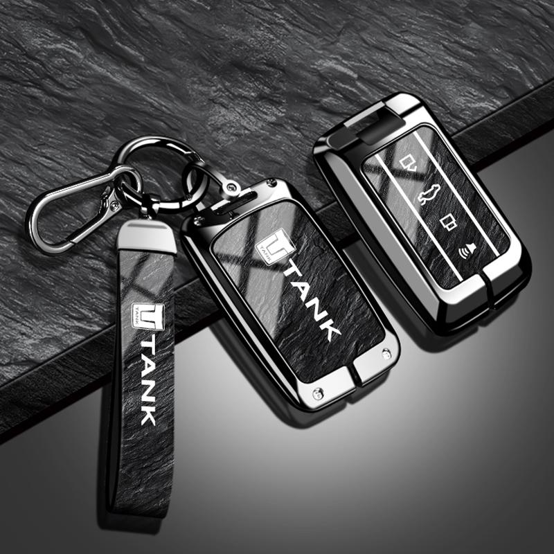 Zinc Alloy Car Key Case For Great Wall Gwm Wey Tank 300 500 Tank300 Tank500 Remote Cover Bag Shell Keychain Holder Accessories