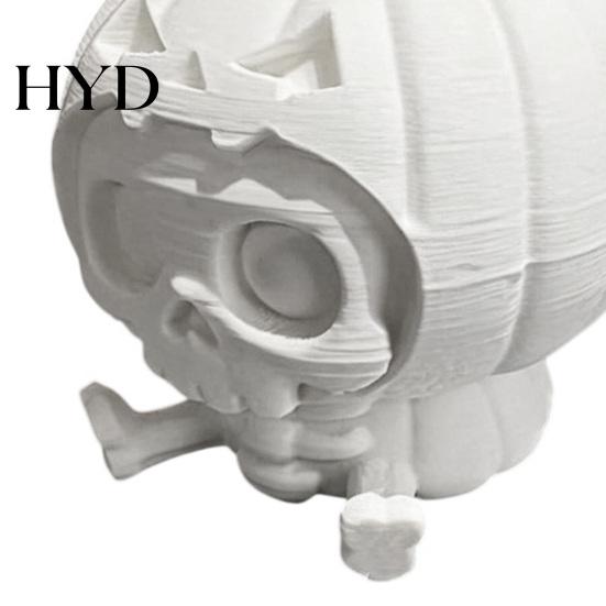 Cute Skull Doll Pumpkin Ornament, Hollow Ghost Face Design, 3D Printed Spooky Design Detailed Layered Halloween Figurine, for Desktop