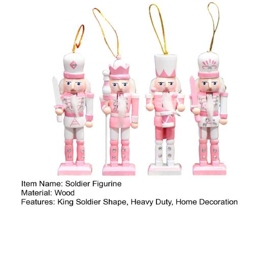 4Pcs Wooden King Soldier Figurine Cartoon Soldier Statue Sculpture Home