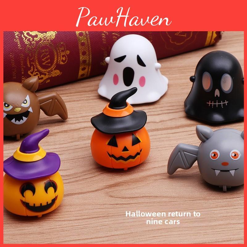 Childrens Halloween Pull Back Toy Car With Pumpkin Ghost Skeleton Bat For Kids Gift