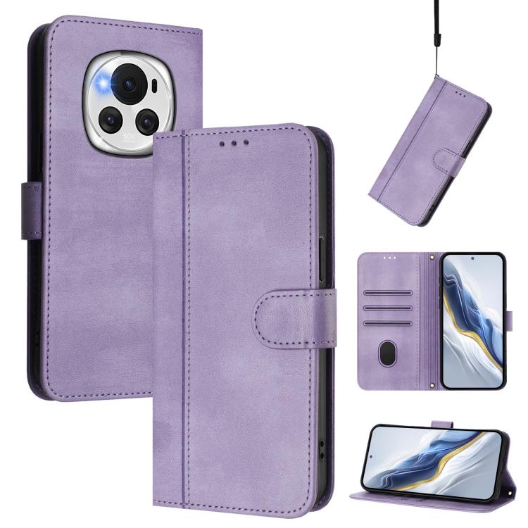 Linien-Spleißschnalle Retro Leder Handyhülle