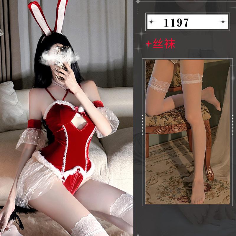 Fun Cosplay New Year's Uniform Seduction Christmas Bunny Conjoined Open Girl