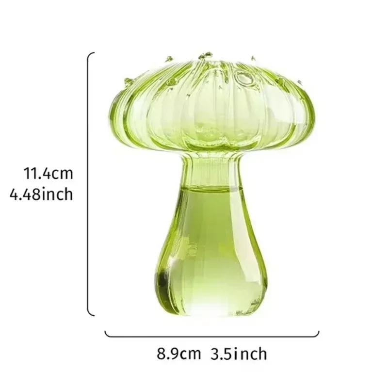 Colourful Mushroom Vase Plant Glass Plant  Bud Vase Decoration Garden Glass Aromatherapy Vase Living Room Desktop Combination