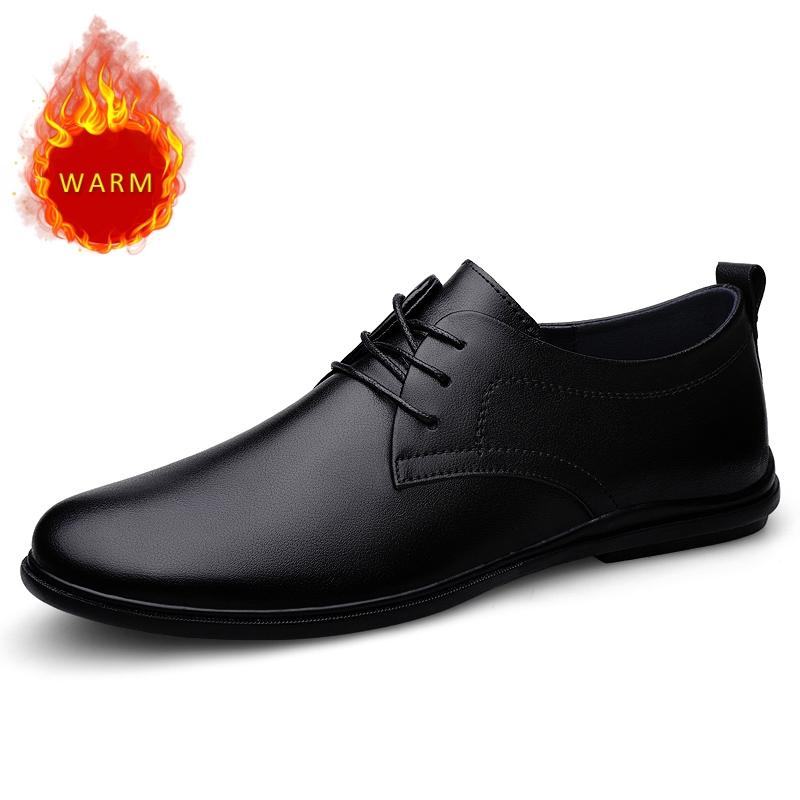 High Quality Brand Men's Genuine Leather Shoes Office Business Shoes Men's Formal Shoes Cotton Men's Driving Shoes Soft Soles