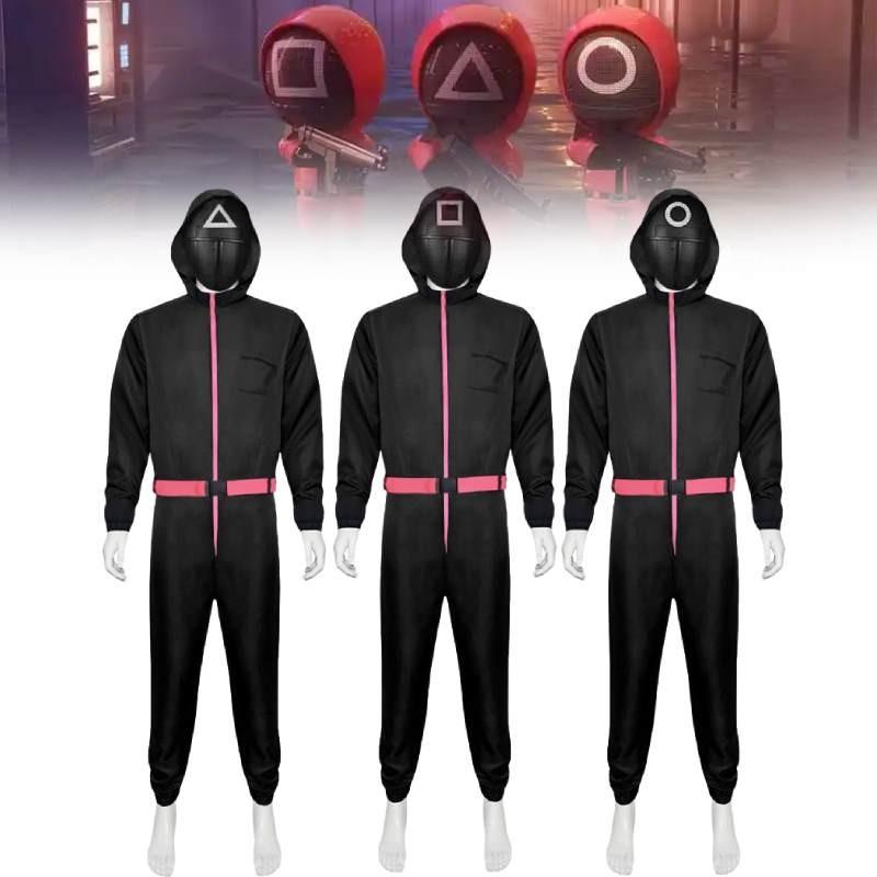 Squid Game Black Jumpsuit Cosplay Costume For Halloween Game Stage Performance