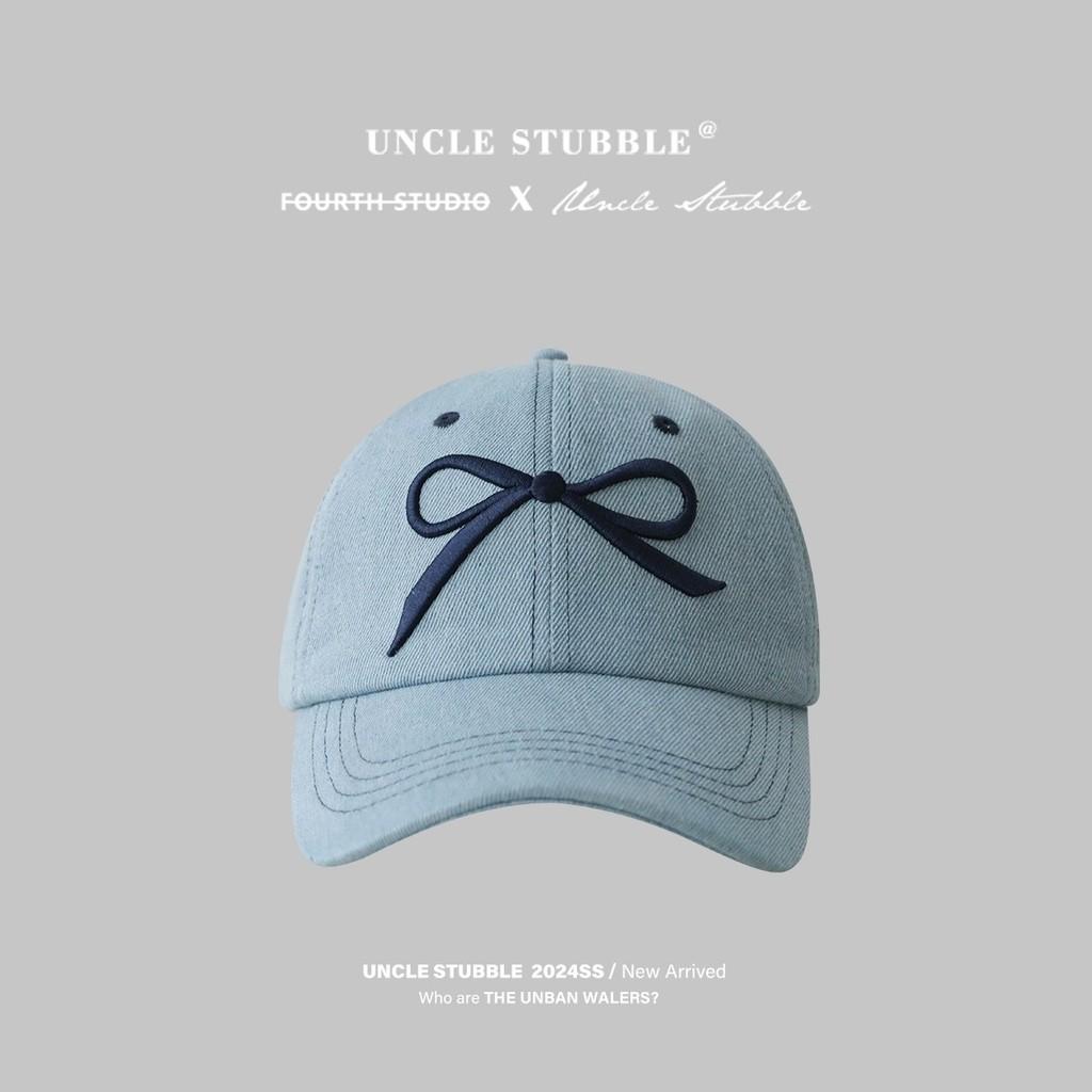 Butterfly Knot Denim Baseball Cap With Sun Protection For Casual Women