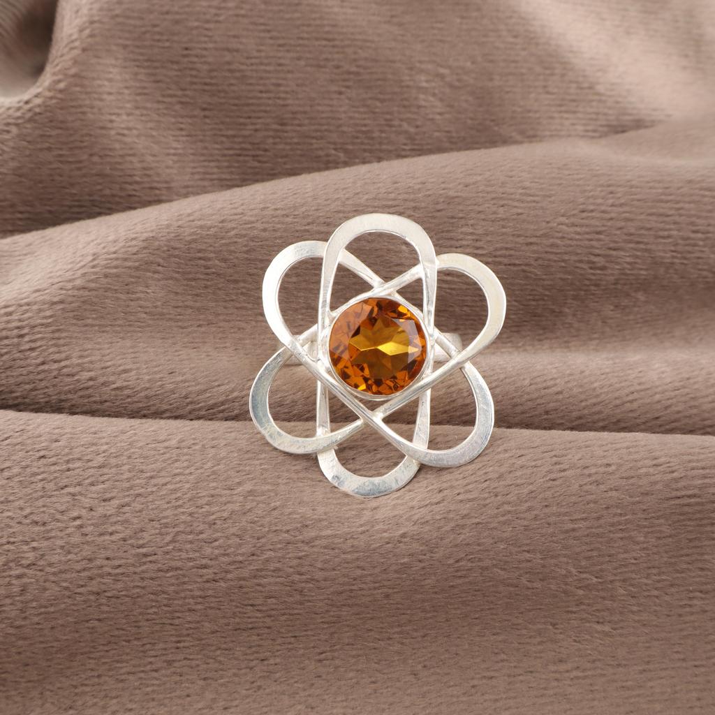 Citrine Gemstone Jewelry, 925 Sterling Silver Ring, Handmade Gorgeous Silver Ring, Designer Silver Ring For Thanksgiving Gift