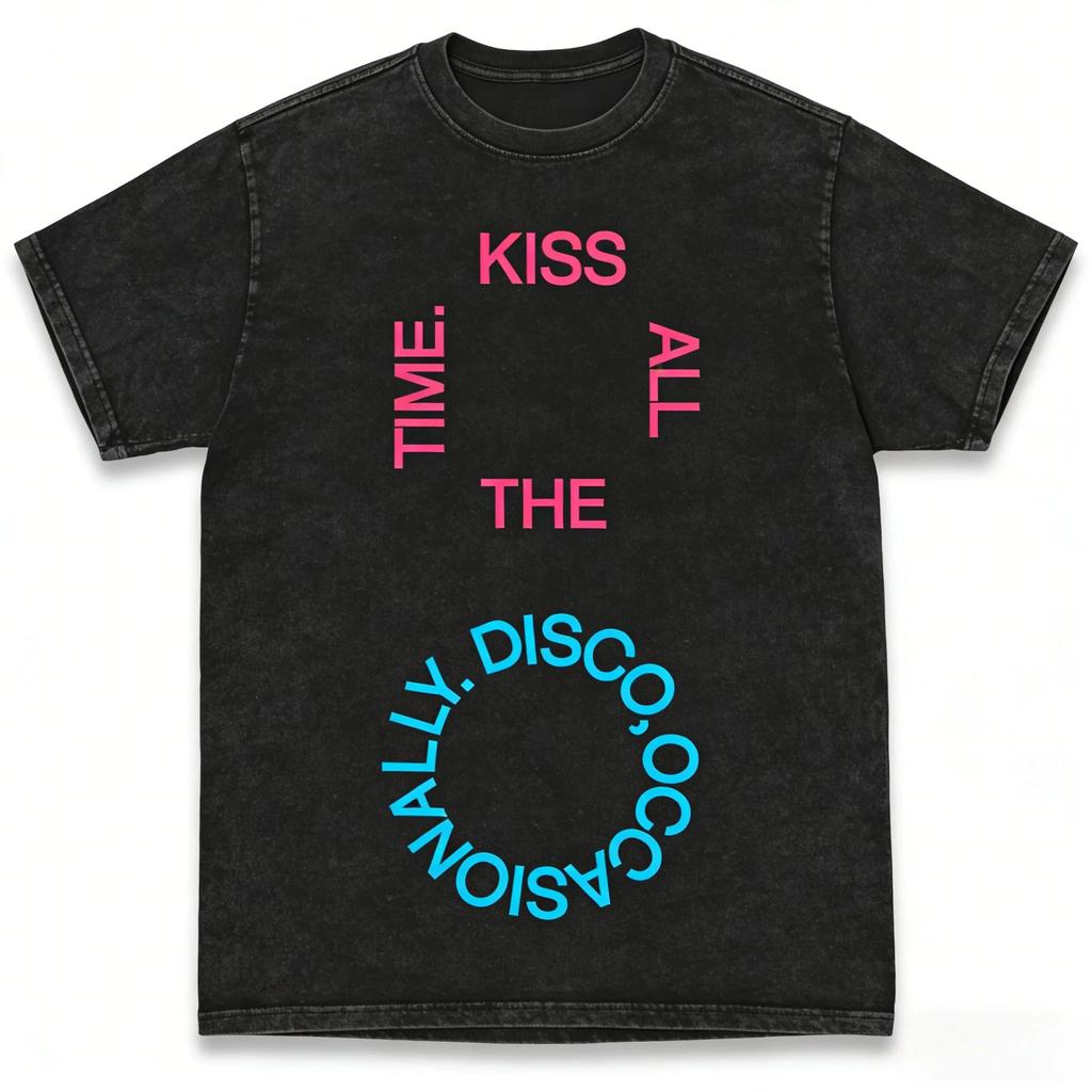Y2k Hot Sale Tshirt Harry Styles Kiss All The Time Disco Occasionally Album Acid Wash Cotton Casual Loose Short Sleeve Unisex