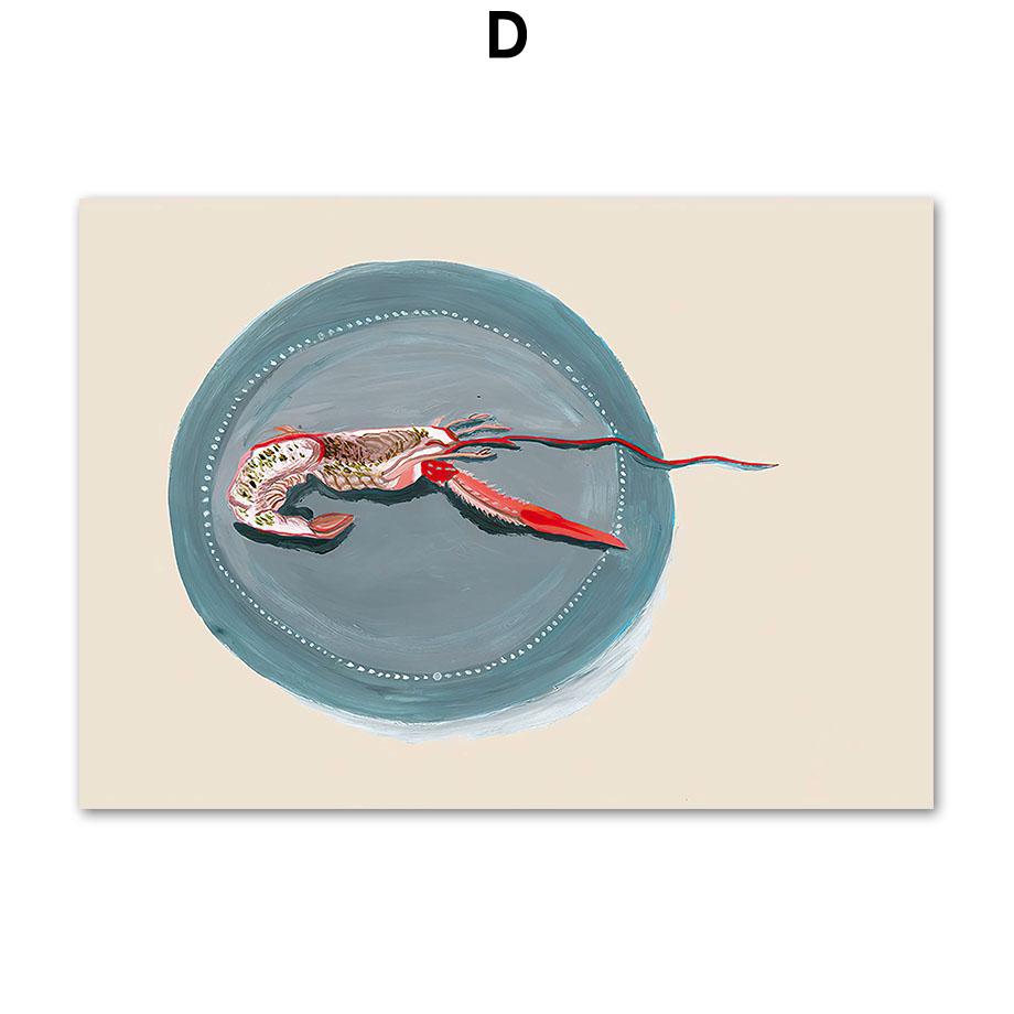 

Синяя полосатая девушка читает книгу, ваза с лобстером, настенная живопись на холсте, плакаты на скандинавскую тему и принты, настенные панно для декора гостиной 20x30cm no frame