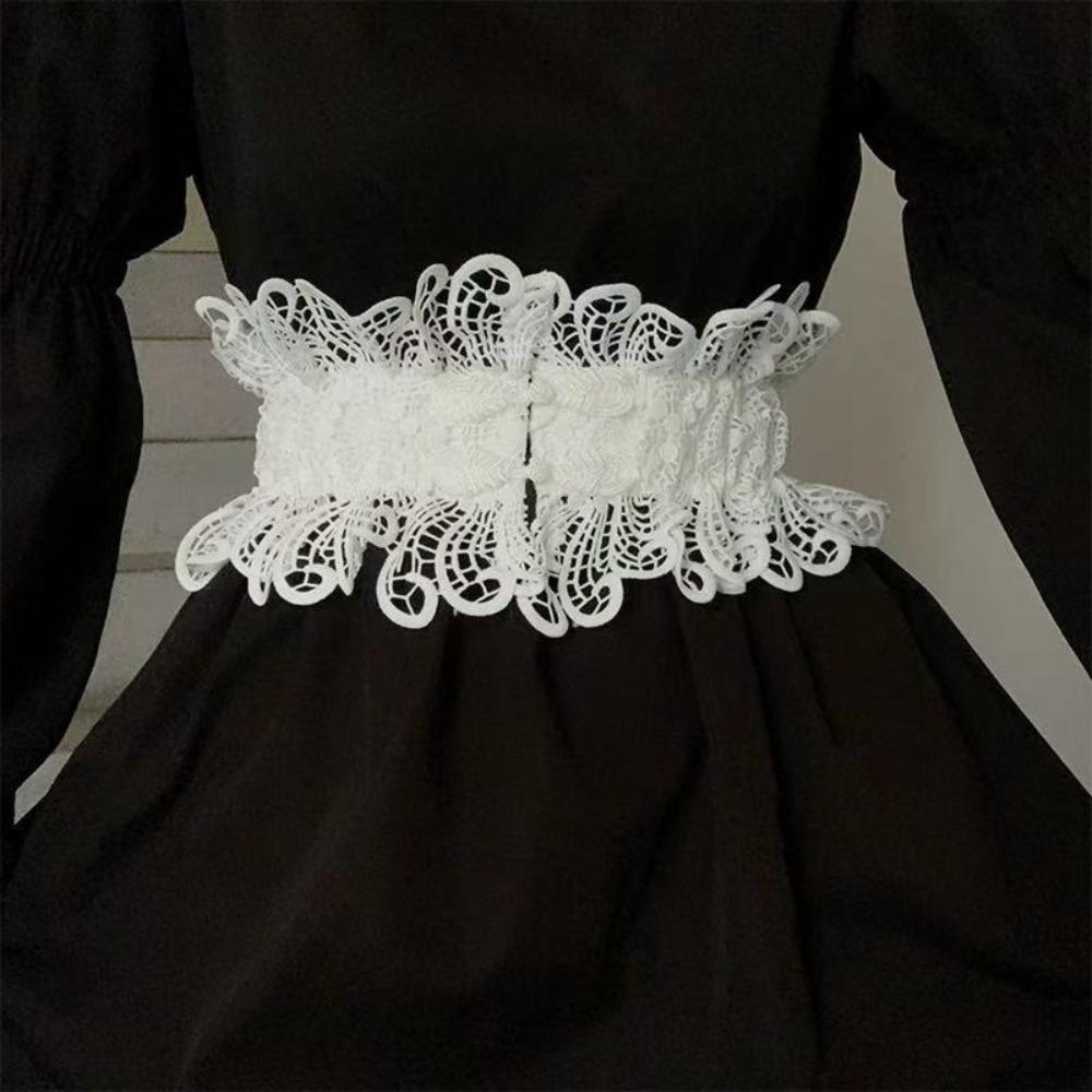 Elastic Corset Belt Hollow Wide Waist Corset Luxury Lace Cummerbunds  Outfits