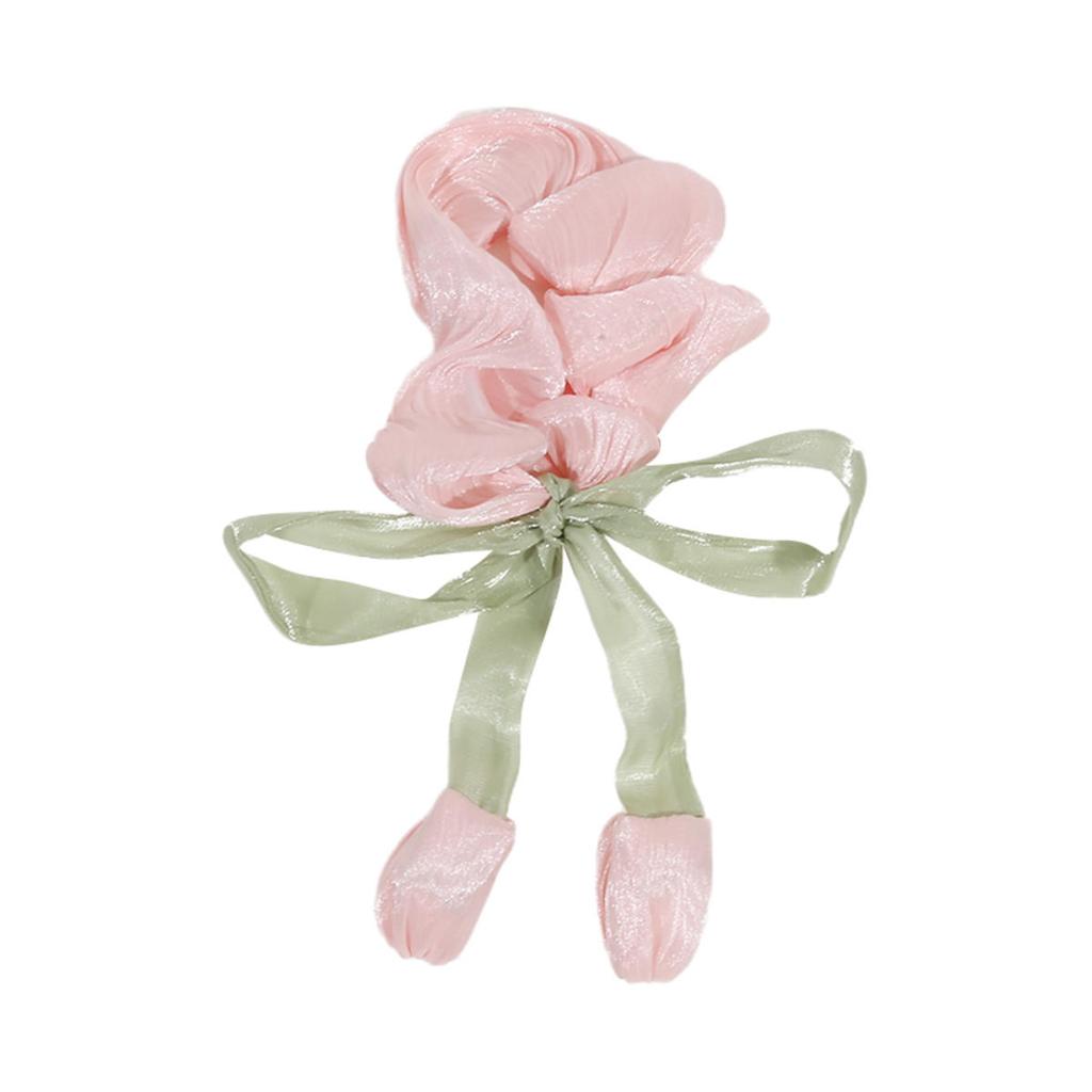 Cute Tulip Flower Large Intestine Scrunchie for Girls Sweet Head Ornament Headband Ribbon Hair Tie Fashion Hair Accessories