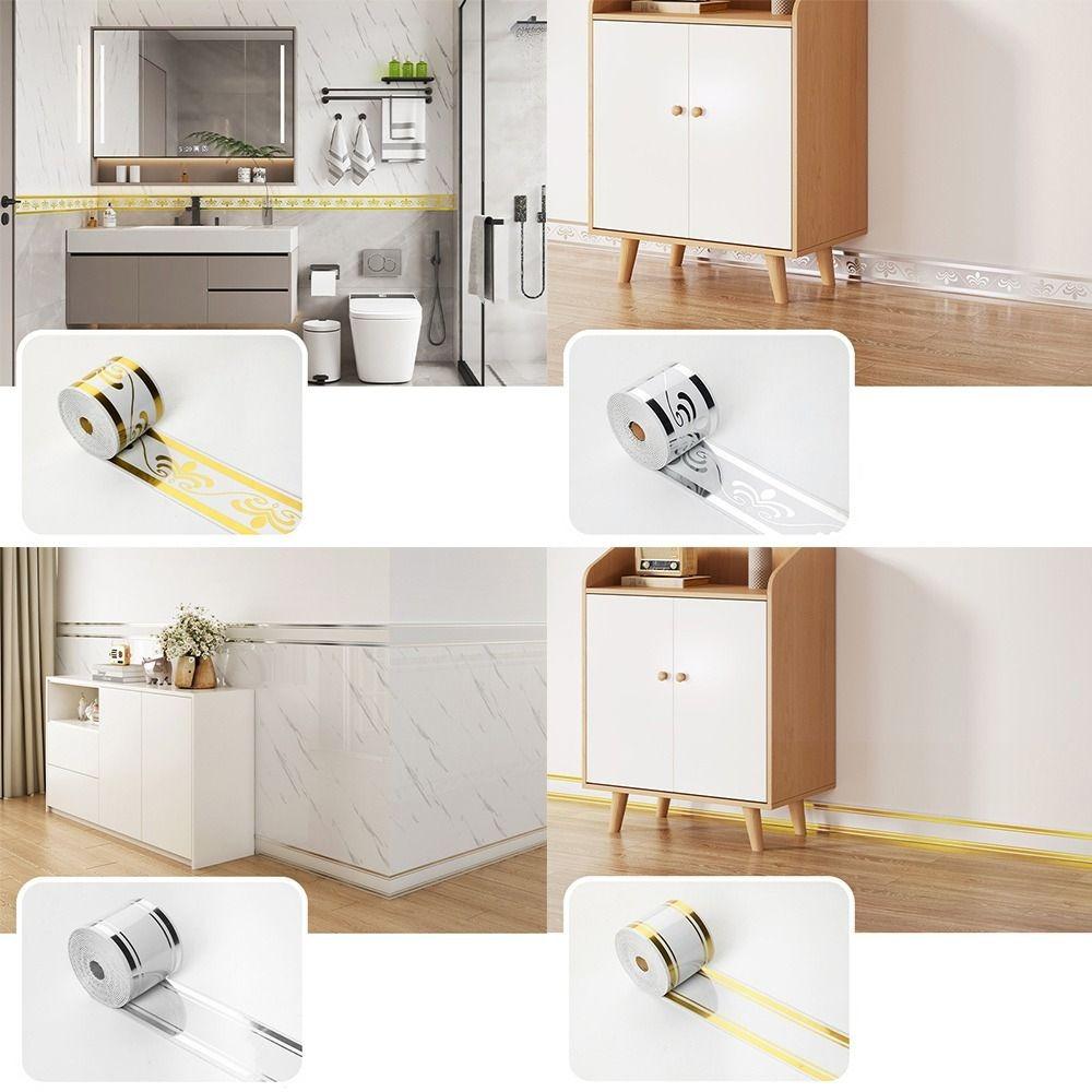 Verdicktes selbstklebendes Sockelleisten Wasserdicht Kollisionsschutz Dekorative Sockelleiste Marmormuster PVC