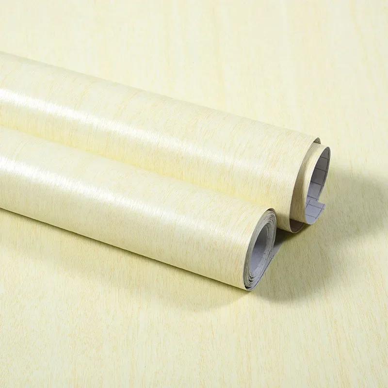 Wasserabweisende Holz-Vinyl-Wandverkleidung Rolle Selbstklebende Dekor Kontaktpapier Türen Schrank Schreibtisch Moderne Möbel Dekorativer Aufkleber