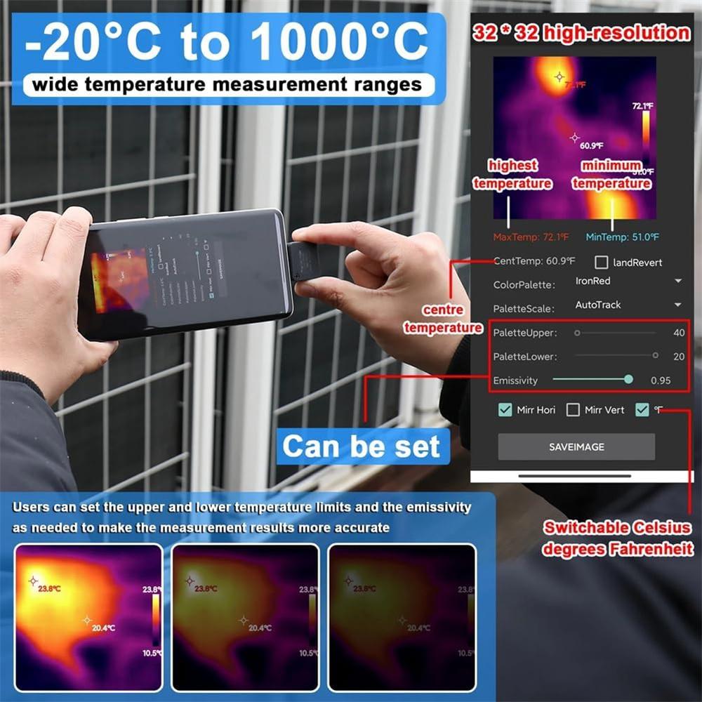 Infrared Thermal Imaging Camera IR Imager Type-C For Android Cell Phone TIOP02