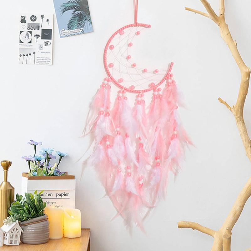 Handmade Feather Moon Dream Catcher Home Wall Car Pendant Decoration