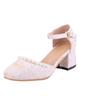 High Heels Women's Summer 2025 New Daily Square Head Thick Heel New Chinese Versatile One-word with Pearl Single Shoes Women
