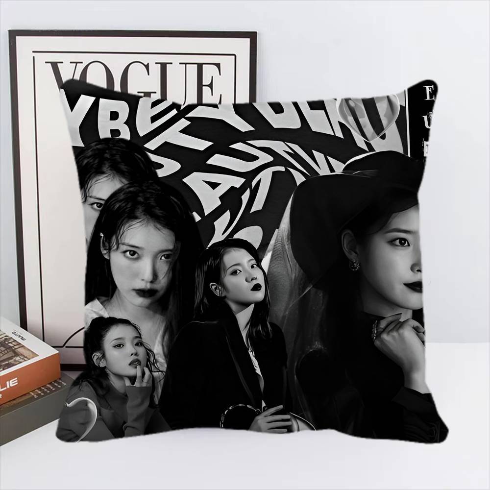 Federa Cuscino Kpop Girl IU Quadrato Camera da Letto Divano Cuscino Comfort per il Tempo Libero Decorazione Casa