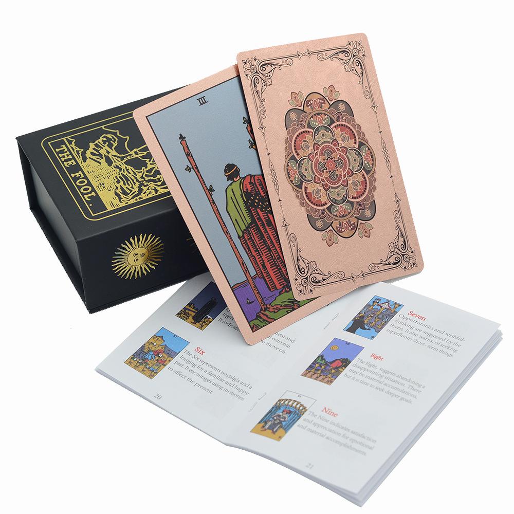 July Waterproof Gold Foil Tarot Cards - Rose Design