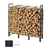 Firewood Rack with Waterproof Cover, 1.22m Outdoor Firewood Holder, 1/4 Cord Storage Metal Log Holder, 400lb Max Weight Capacity, Top Covered,
