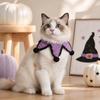 Five-pointed Star Pet Bib Knitted Bib, Handmade Shape Cat Crochet Small Dog with Black Pom-poms for Cats Dogs Halloween Outfit Non-tightening Collar