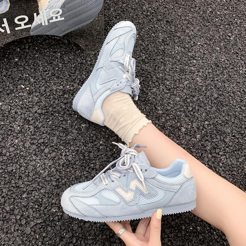 Cream mesh German training shoes women's 2025 summer new designer fashion versatile casual shoes flat-bottomed breathable