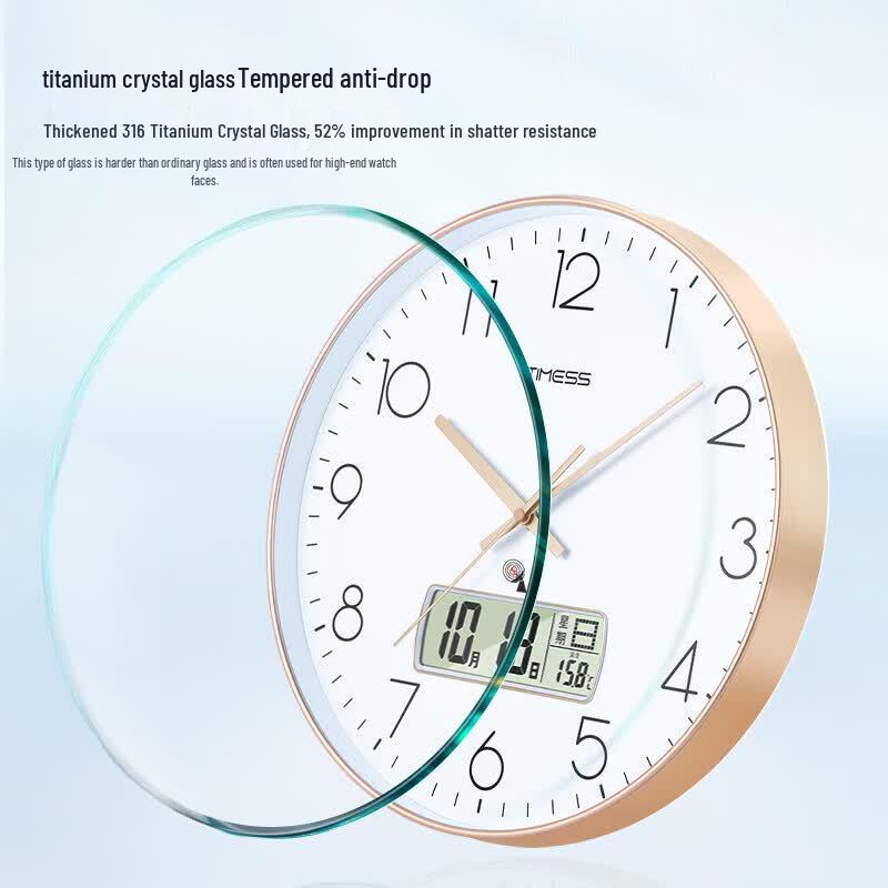Timess Radio Controlled Wall Clock with Temperature & Calendar