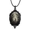 Collana Ciondolo Corvo Gotico con Charm in Lega e Cordino in Pelle per Donne