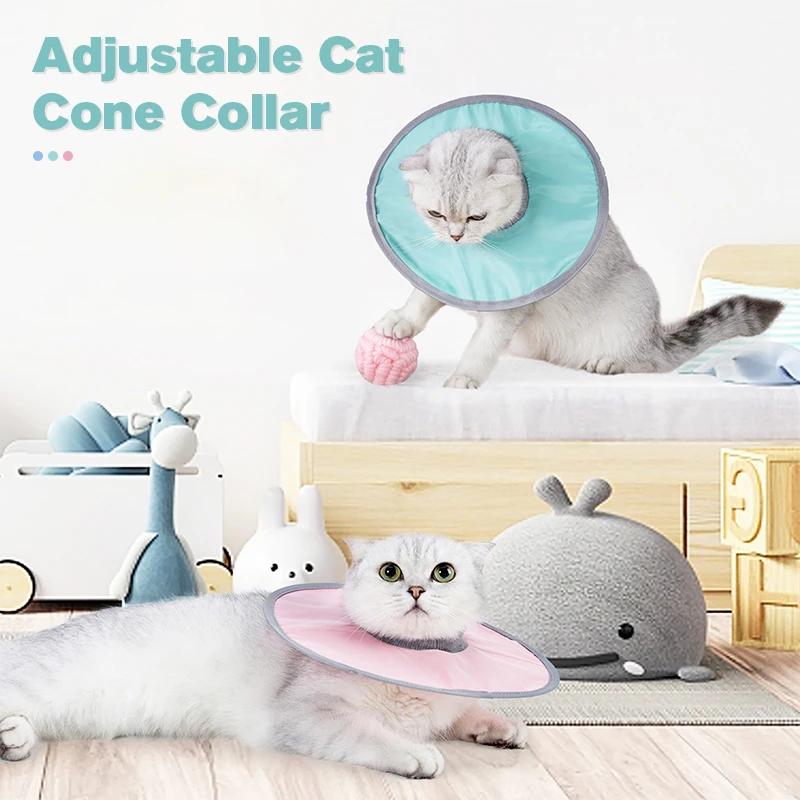 Cat Recovery Collar Pet Protective Collar After Surgery Waterproof Adjustable Prevent Licking Pet Supplies Elizabethan Collar
