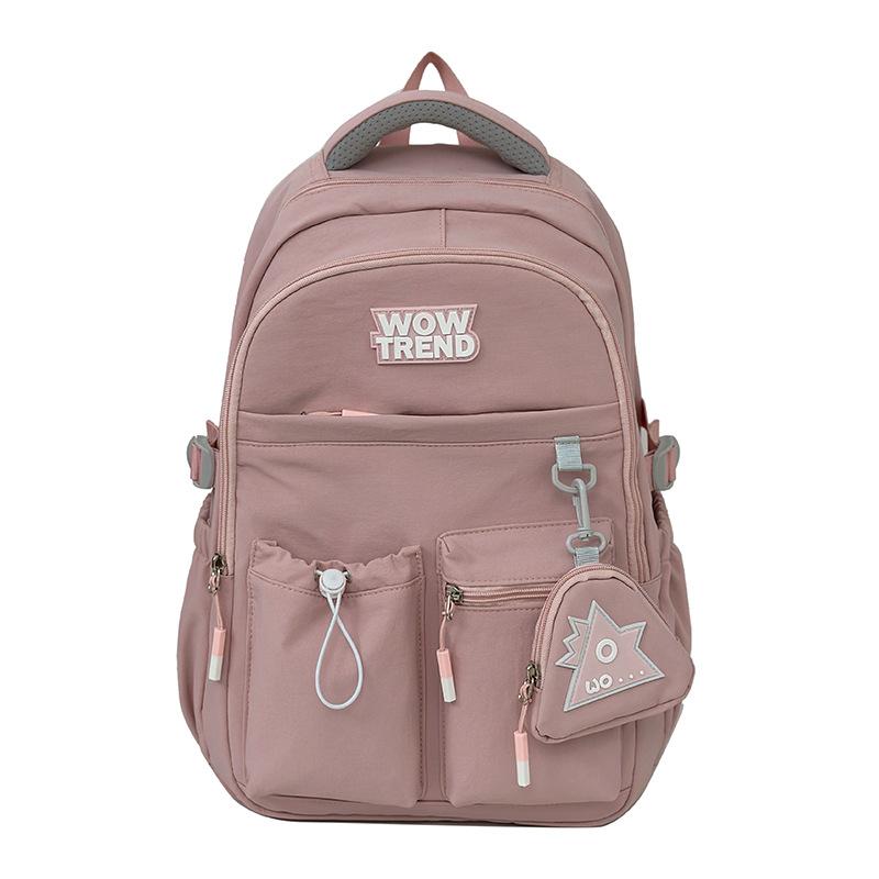 Versatile Work Style Schoolbag Simple Solid Color College Student Large Capacity Japanese Backpack Travel Backpack