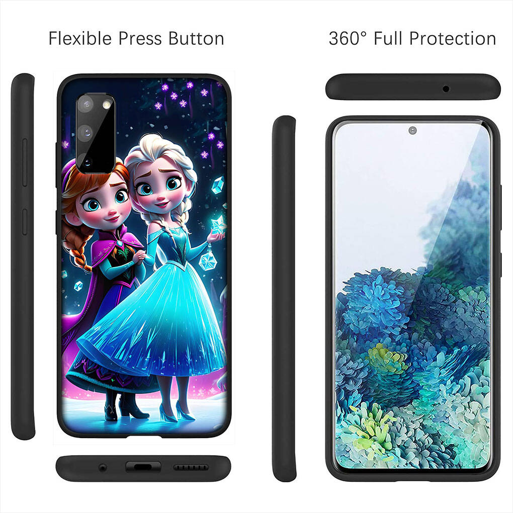 for Samsung Galaxy S25 S24 S23 S22 Ultra FE Plus A17 A37 A57 A56 A55 A06 A16 A15 A36 A26 A35 A05 A25 A54 A34 Phone Case Comics Elsa Anna Olaf Cover