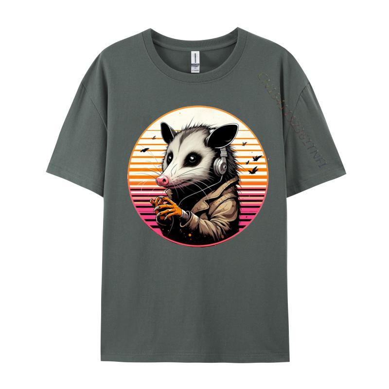 Dark Anime Style Opossum TShirt For Men New Coming Musician Top Tees Men Cotton Tops T Shirt Camisetas
