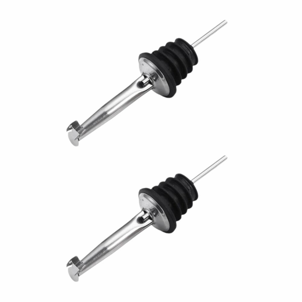 2 PCS Silver Oil Spout Pourer Stainless Steel Bottle Spout Dispenser Liquor Pourer Spout  Bartender