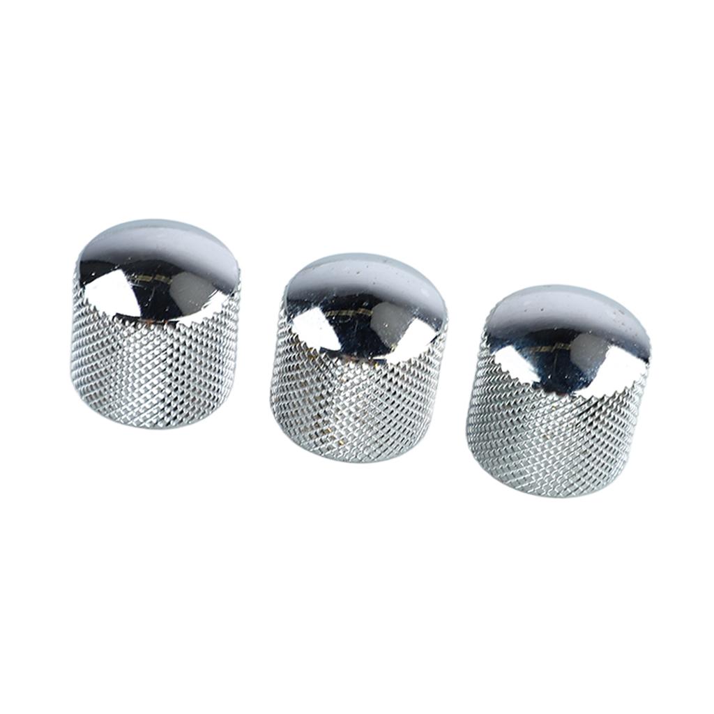 3Pcs Silver Electric Bass Volume Knob Electric Guitar Volume Tuning Potentiometer Control Knob
