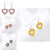 Fashionable Alloy Heart Earrings With Creative Hollow Design In Pink