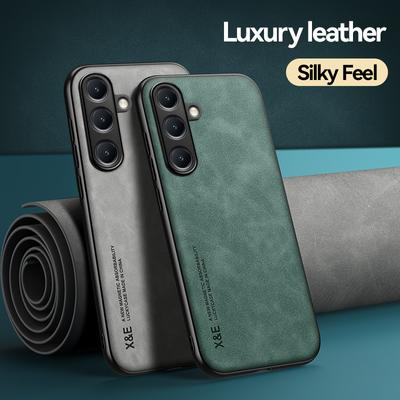 Funda Slim de Cuero de Cordero de Color Sólido Para Samsung S25 Ultra S24 FE S23 A56 A36 A55 A16 A54 A35 A15 Suave a Prueba de Golpes para Cubierta Magnética para Teléfono MagSafe