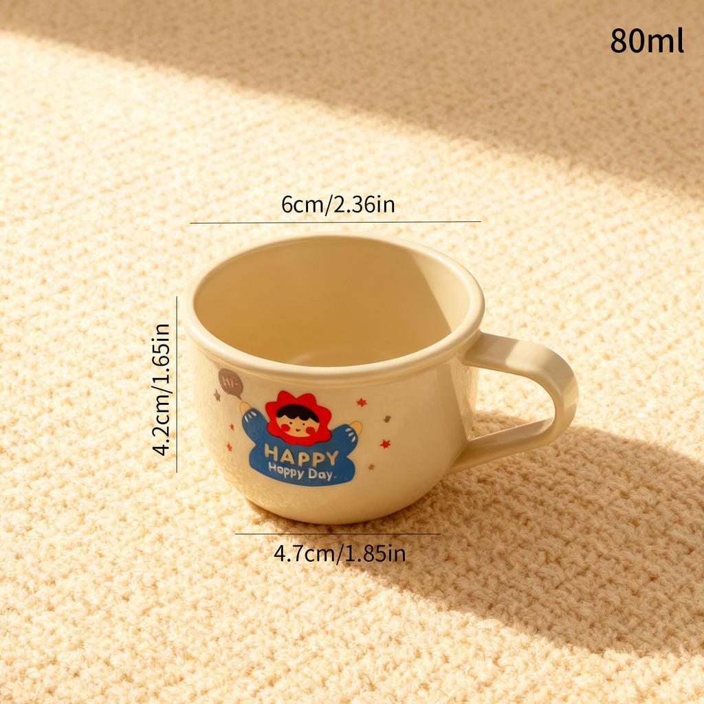 Plastic/304 Stainless Steel Kids Mug Thicked Durable Mini Water Cup With Handle Portable Cute Cartoon Children Drinking Cup