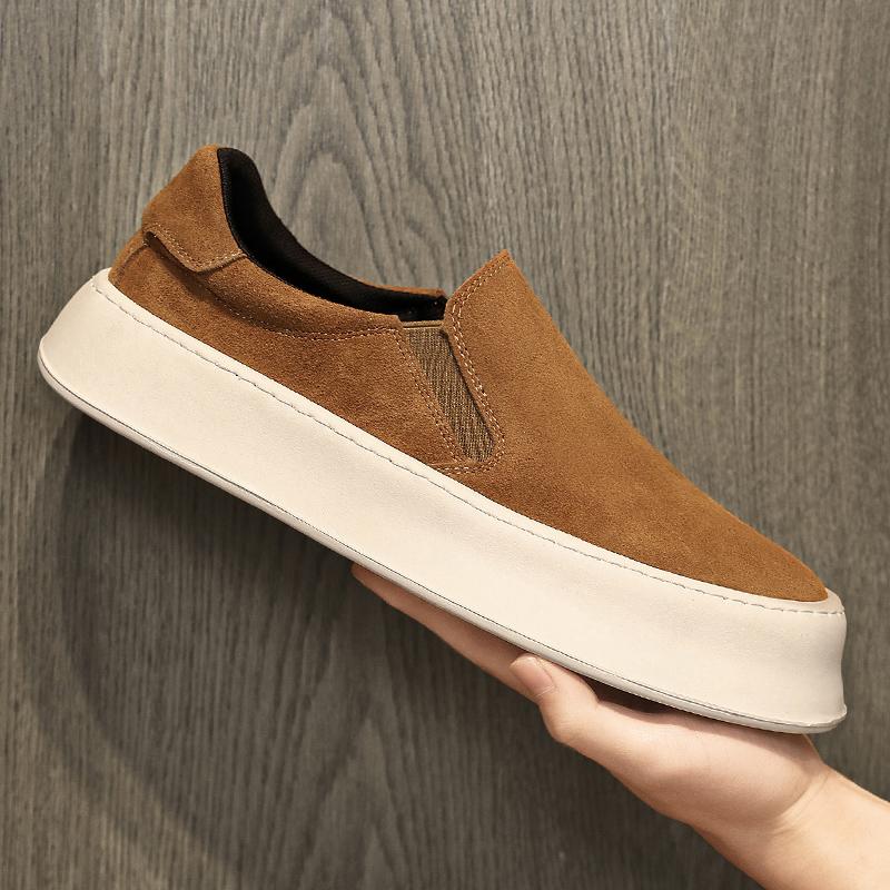 Modne nowe męskie buty na platformie ze sztucznej skóry zamszowej o grubej podeszwie, męskie buty sportowe do chodzenia, obuwie Zapatos Hombre