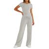 Damen Zweiteiliges Passendes Loungewear-Set, Stilvoller Anzug, Pullover-Oberteil und Weitbeinige Hosen Trainingsanzug