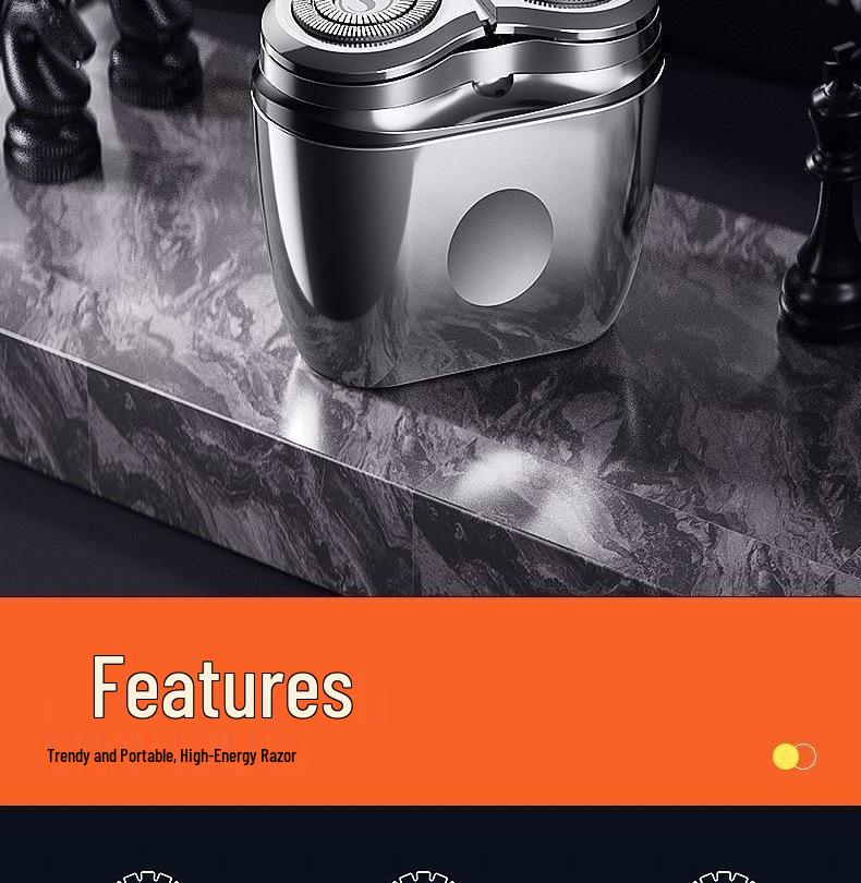 Men's Rechargeable Mini Three-Blade Electric Razor - Portable Magnetic Suction Beard Trimmer