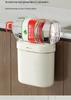 Wall-Mounted Trash Can with Lid for Bathroom, Kitchen, and Crevice Spaces - High-End Storage Solution