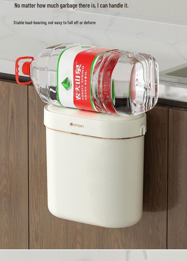 Wall-Mounted Trash Can with Lid for Bathroom, Kitchen, and Crevice Spaces - High-End Storage Solution