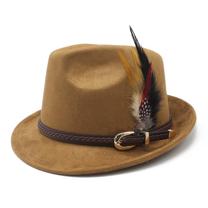 Faux Suede Gentleman Hat Small Brim Classic Jazz Panama Hat