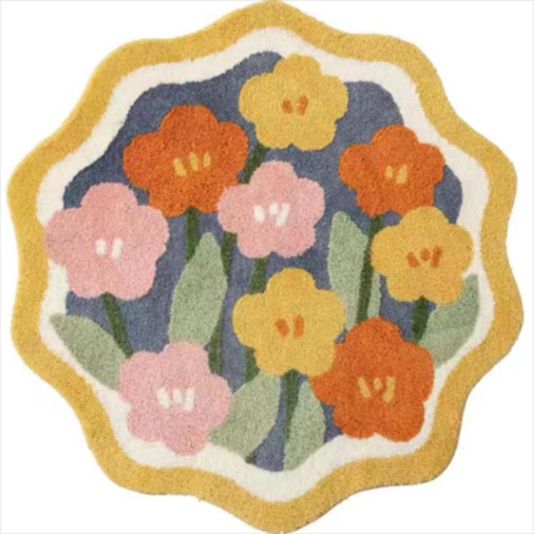 Circular Living Room Flower Shaped Carpet Bedroom Bedside Sofa Coffee Table Computer Chair Anti Slip and Wear-resistant