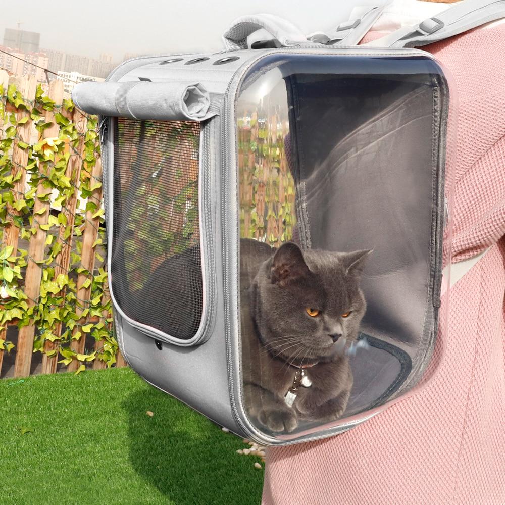 Ademende kattenrugzak Grote capaciteit Hond Transparante handtas Outdoor Reizen Draagbaar