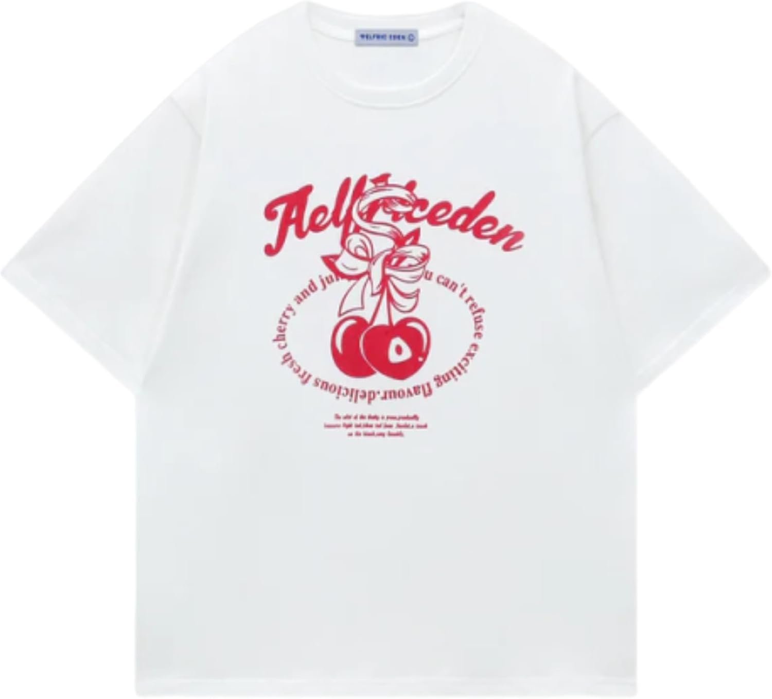 

Aelfric Eden Womens T Shirts Cherry Print Tee Graphic Oversized Cotton Short Sleeve Tees Y2k Streetwear Casual Tops 5XL різнокольоровий