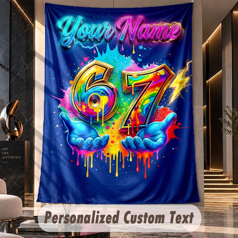 Celebration Party (50) Theme Custom Tapestry Personalized Custom Name Text Wall Hanging Tapestry Home Decor Background Cloth