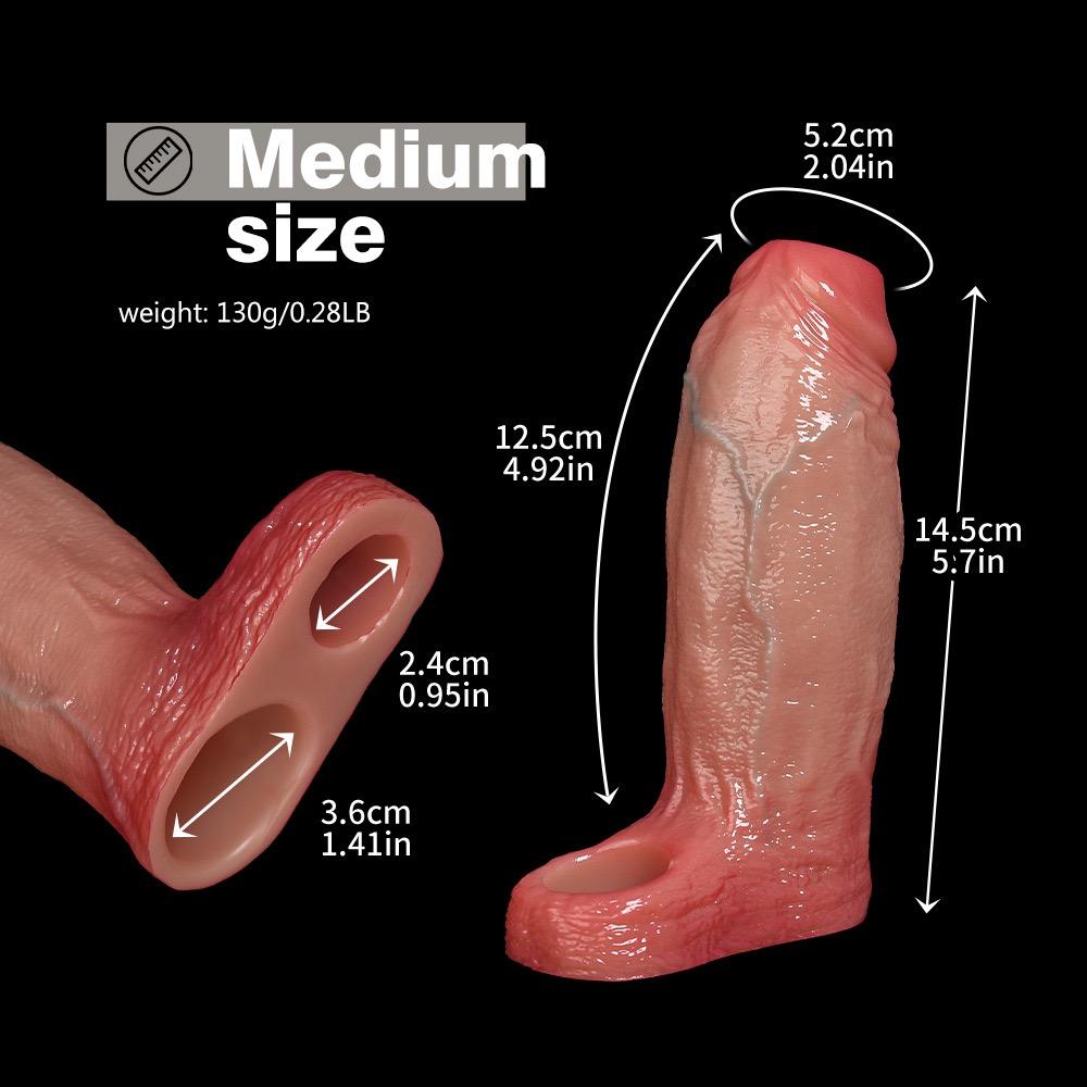 Male Hollow Penis Sleeve Penis Extensions Reuseable Condom Sex Toys for Men Intimate Goods Sex Shop for Men 18