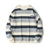 Felpa a righe Y2k coreana da uomo Primavera Autunno Vestibilità larga Pullover Top Marchio trendy Ins Gioventù Girocollo Felpa con cappuccio color block da uomo