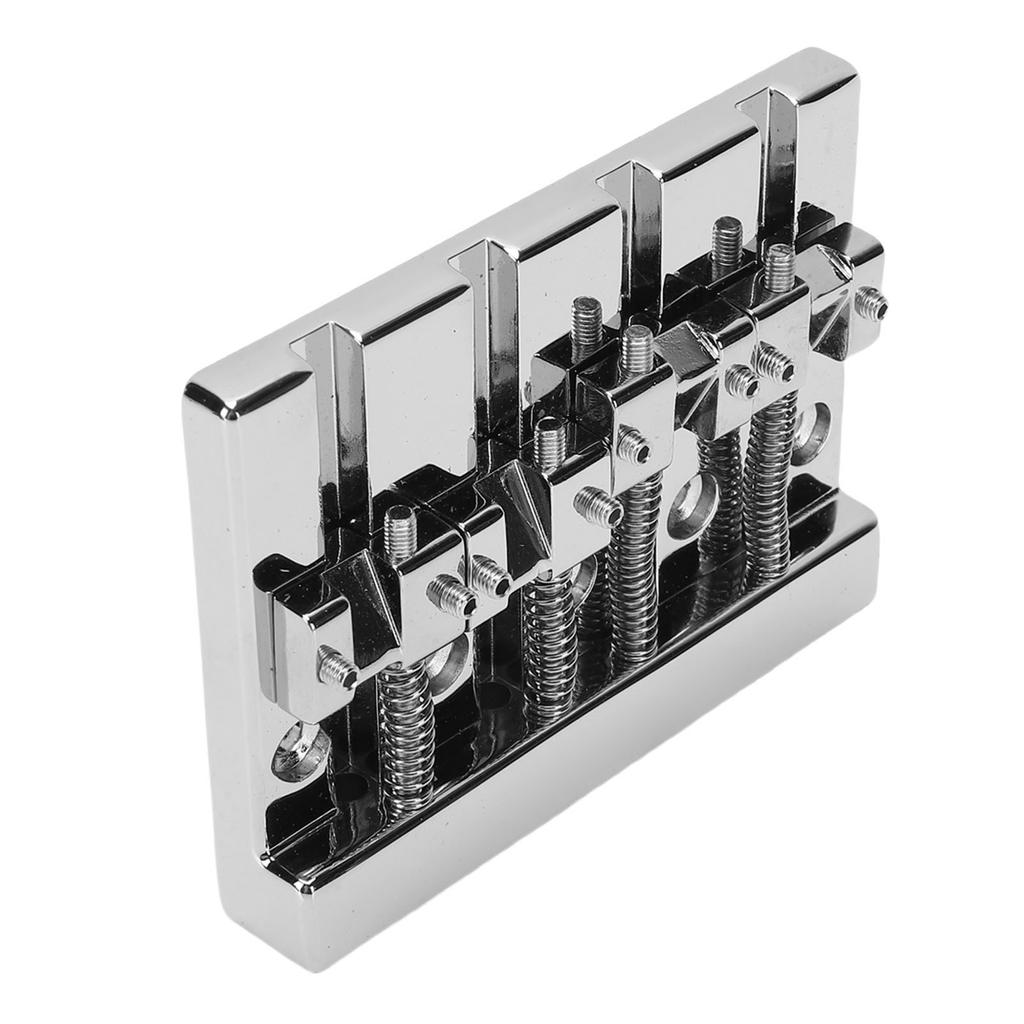 4 String Bass Bridge Fit for HiMass Zinc Alloy Rich Tone 0.75 Inch String Spacing Bass Bridge Replacement
